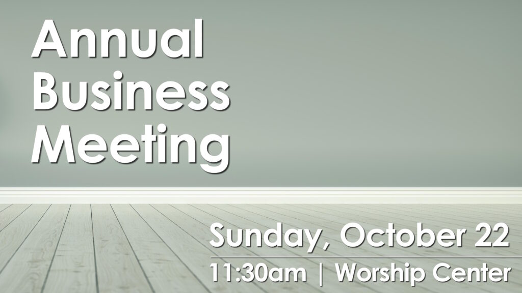 church business meeting announcement